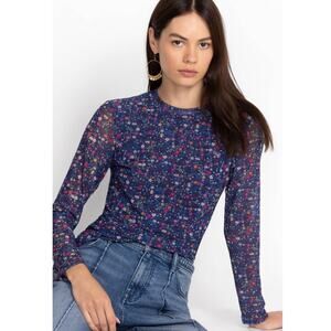 JOHNNY WAS Catalina Mesh Long Sleeve Tee, Size L